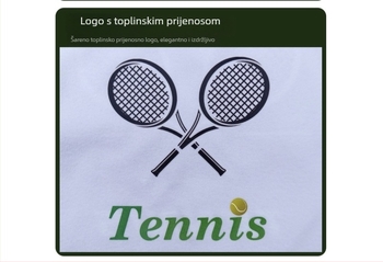 Torba za tenis raketu s šnurlom za zatvaranje i naramenicom, velika kapaciteta, otisak