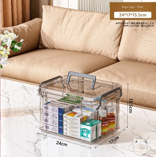 Prozirna PP plastična kutija za skladištenje, 30 L, model Z0918, prijenosna, bez montaže, za igračke, grickalice, sitnice i lijekove