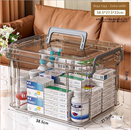 Prozirna PP plastična kutija za skladištenje, 30 L, model Z0918, prijenosna, bez montaže, za igračke, grickalice, sitnice i lijekove