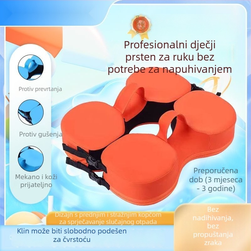Naduvljivi dječji plivački prsten ispod pazuha – dječji plivački prsten, 0–3 godine, materijal: ekološki PVC, uzorak: reklamni logo