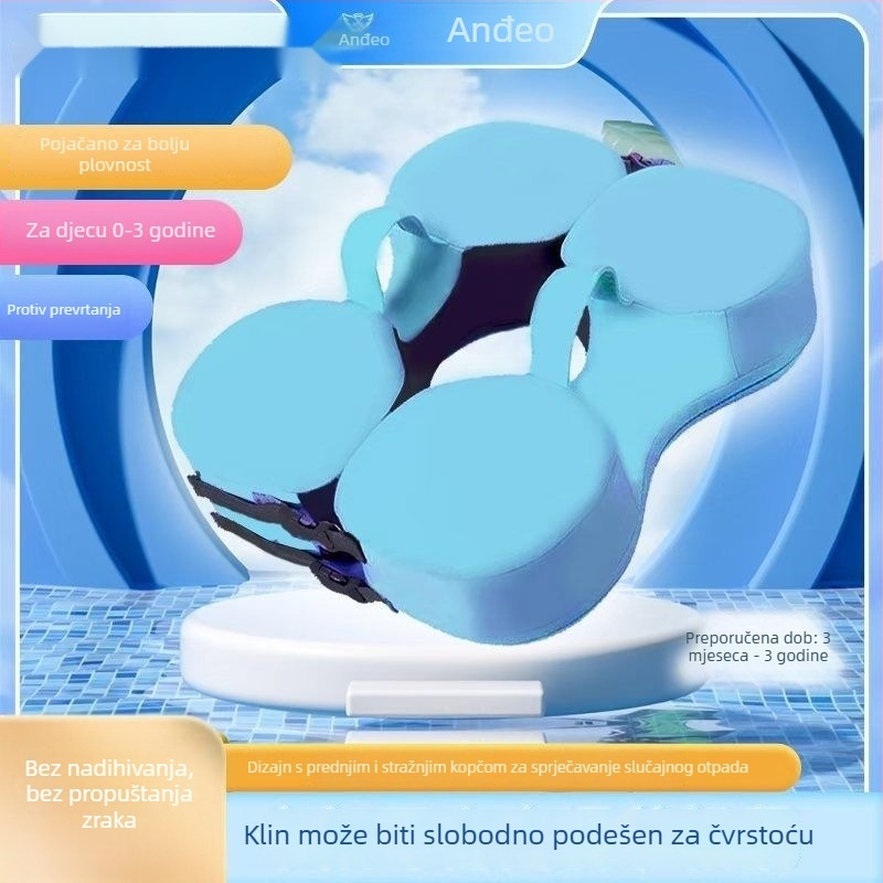 Naduvljivi dječji plivački prsten ispod pazuha – dječji plivački prsten, 0–3 godine, materijal: ekološki PVC, uzorak: reklamni logo