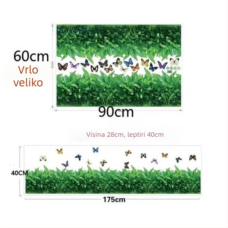 PVC vodootporna zidna naljepnica s motivom biljaka i cvijeća, za dnevni boravak, 1 komad, moderni minimalistički stil