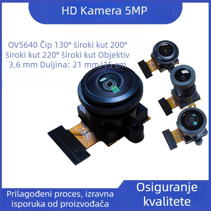 OV5640 kamera modul, 5 MP senzor, 200° ultraširoki kut vida, DVP sučelje, 30FPS