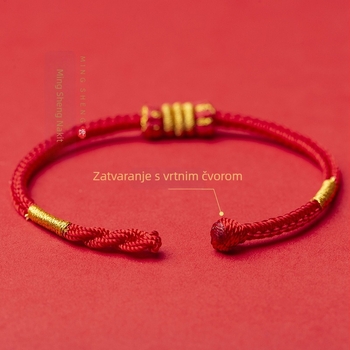 Zaštitna narukvica, ručno pletena od osam niti, unisex, kompatibilna sa znakovima Zodijaka Konj, Štakor, Bik i Zec