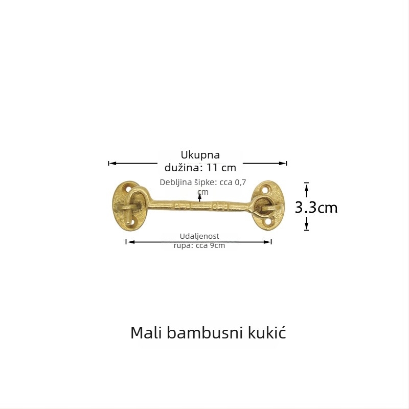 Mosazni prozorski kuki i zasun, polirano i patinirano završno, Novi kineski stil