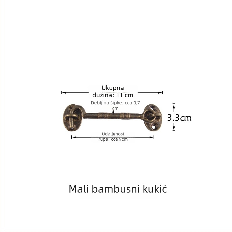 Mosazni prozorski kuki i zasun, polirano i patinirano završno, Novi kineski stil