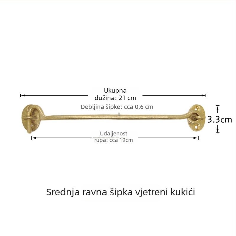 Mosazni prozorski kuki i zasun, polirano i patinirano završno, Novi kineski stil