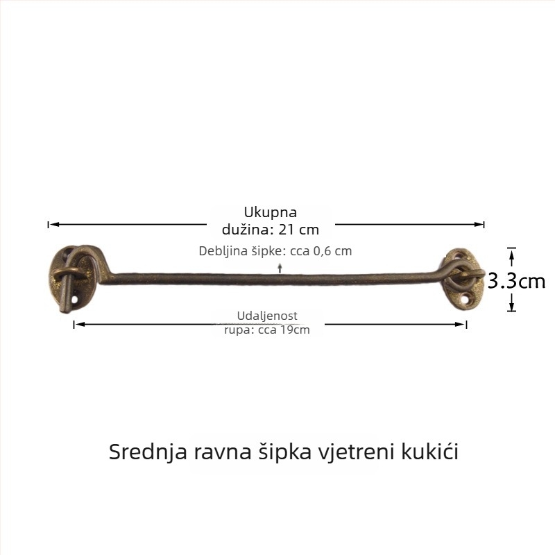 Mosazni prozorski kuki i zasun, polirano i patinirano završno, Novi kineski stil