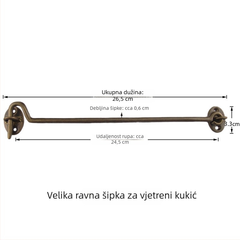 Mosazni prozorski kuki i zasun, polirano i patinirano završno, Novi kineski stil