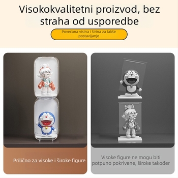Prozirna akrilna vitrina za mini figurice i LEGO — zaštita od prašine, moderan minimalistički dizajn; prilagodba dostupna; tisk logotipa