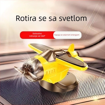 Plastični automobilni ukras za središnju konzolu, solarno napajanje, rotirajući oblik zrakoplova, jednostavan stil