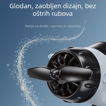Plastični automobilni ukras za središnju konzolu, solarno napajanje, rotirajući oblik zrakoplova, jednostavan stil