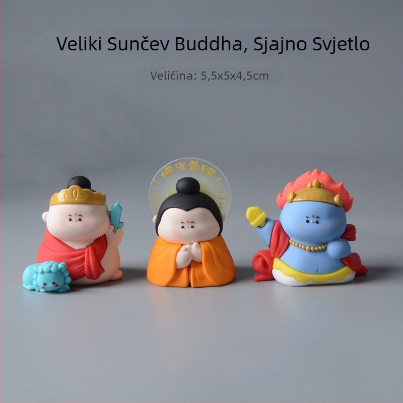 Karikaturna smolna statua Amitabha Buda i Guanyin za unutarnju dekoraciju automobila