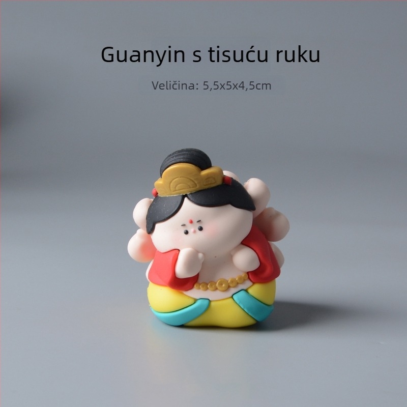 Karikaturna smolna statua Amitabha Buda i Guanyin za unutarnju dekoraciju automobila