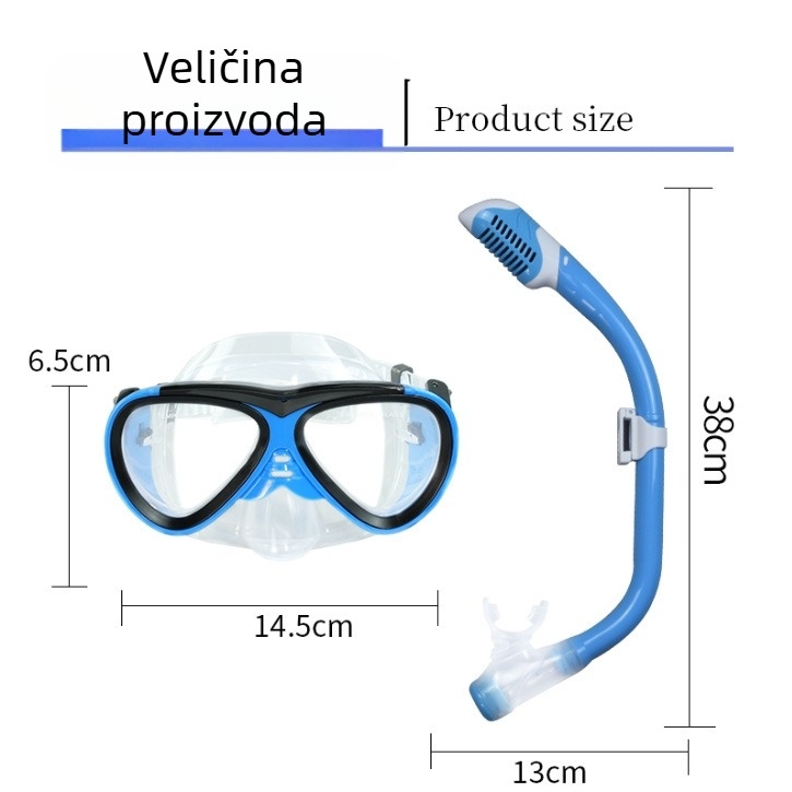 Dječje silikonove ronilačke naočale sa suhim snorkel kompletom