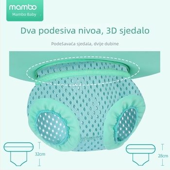 Dječji plivački prsten sa sjedalom, 3D sloj materijala, crtani uzorak, dvostruka namjena za plivanje i hodanje u vodi