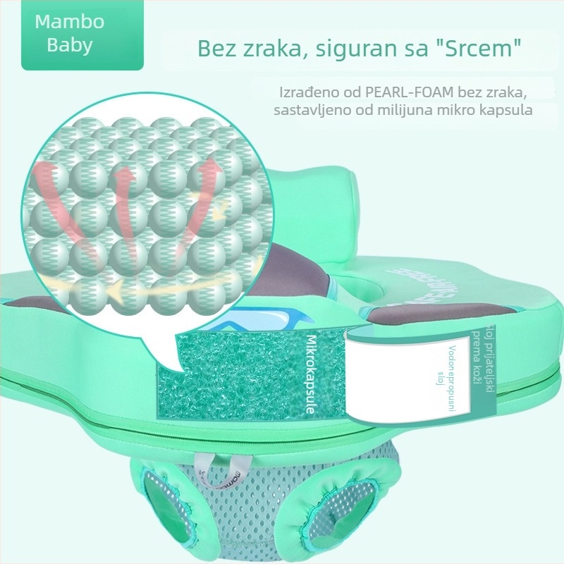 Dječji plivački prsten sa sjedalom, 3D sloj materijala, crtani uzorak, dvostruka namjena za plivanje i hodanje u vodi