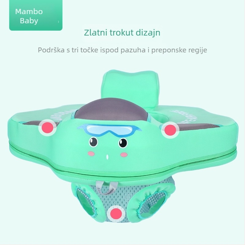 Dječji plivački prsten sa sjedalom, 3D sloj materijala, crtani uzorak, dvostruka namjena za plivanje i hodanje u vodi