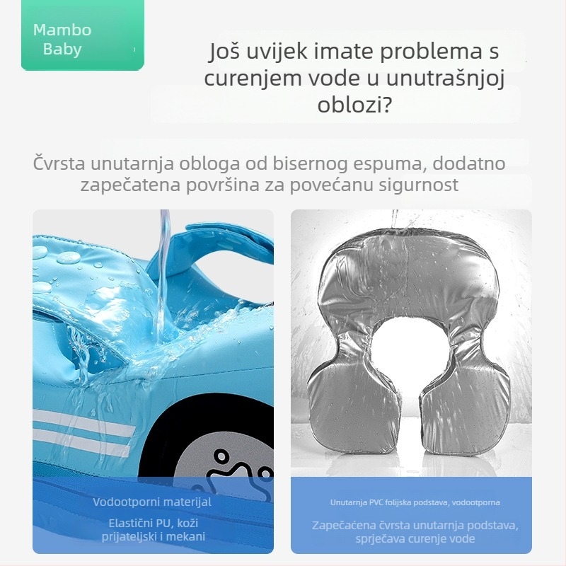 Mambobaby dječji plivački prsten — PU tkanina navlaka + Pearl Foam unutrašnjost, za plivanje