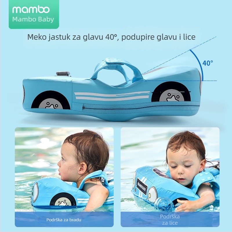 Mambobaby dječji plivački prsten — PU tkanina navlaka + Pearl Foam unutrašnjost, za plivanje
