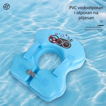 Dječji plivački prsten za pod pazuhom, protiv prevrtanja, potpora za vježbanje plivanja; ekološki PVC, debljina 20, crtani uzorak, ručno naduhivanje, pogodan za bazen i vodeni park