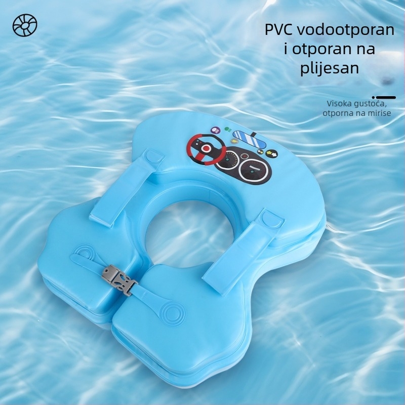 Dječji plivački prsten za pod pazuhom, protiv prevrtanja, potpora za vježbanje plivanja; ekološki PVC, debljina 20, crtani uzorak, ručno naduhivanje, pogodan za bazen i vodeni park