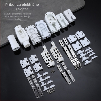 Električni pribor za zavjesne tračnice – visići kotačić, plastična konstrukcija, metalno-plastični komponenti, kompatibilno s tipom ovjesa, moderni minimalistički stil