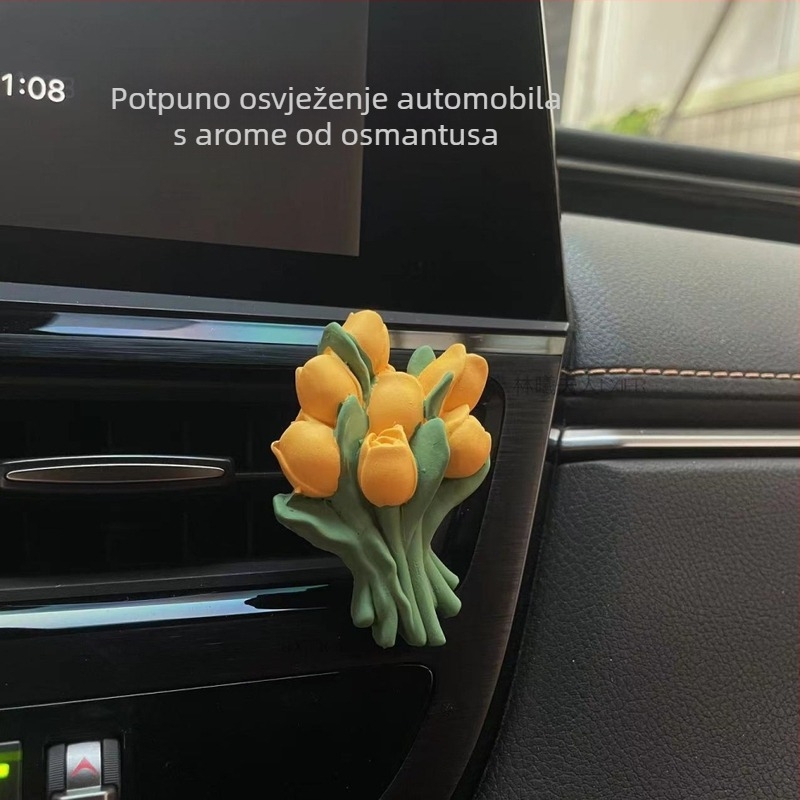 Osmanthus automobilna aromaterapija – okrugli ukras za ventilaciju s gips kamenom za parfem, 5–10 ml, cvjetne note, prilagodljivo