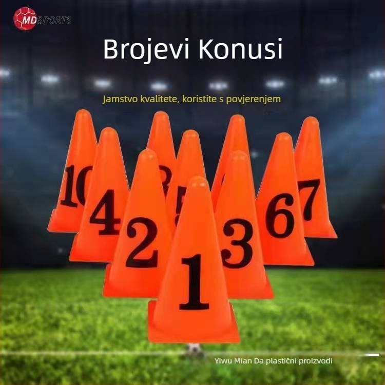 Nogometni treninzi alati: numerirani konusi 1–10, marka Unique