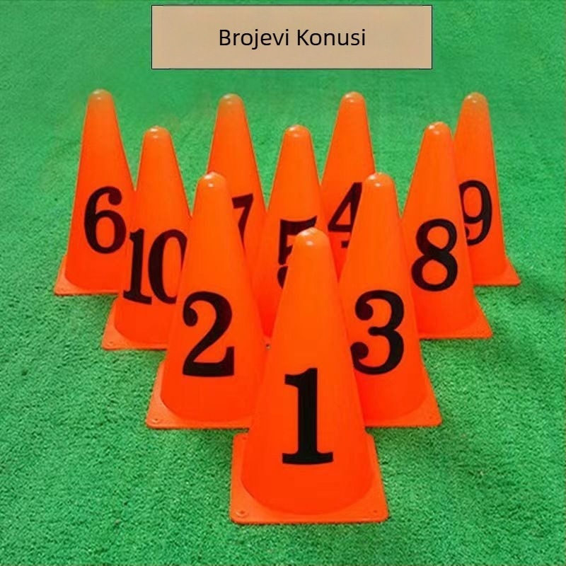 Nogometni treninzi alati: numerirani konusi 1–10, marka Unique