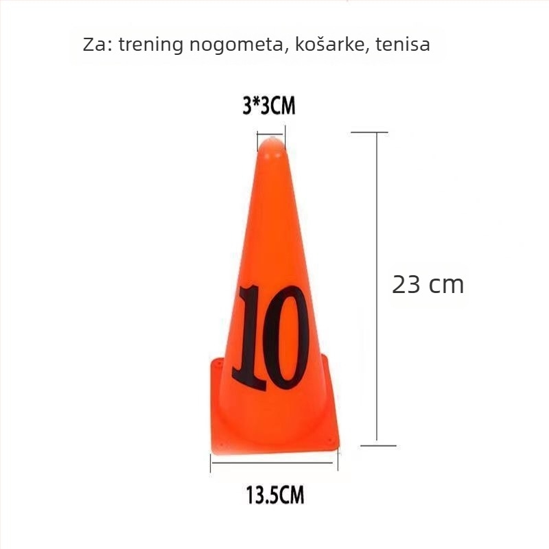 Nogometni treninzi alati: numerirani konusi 1–10, marka Unique
