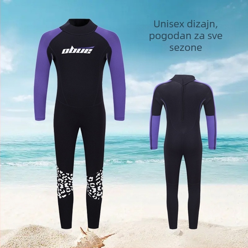 Dječji cijeli neoprenski kostim s dugim rukavima, topao, brzo se suši, UV zaštita, za plivanje i ronjenje
