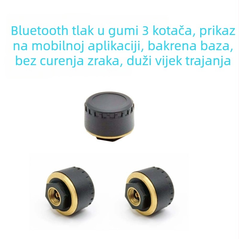 Bluetooth TPMS senzor za automobile, motocikle i tricikle - Wollip, raspon 0-8 bar, digitalni zaslon, kompatibilan s 2/3/4 kotača