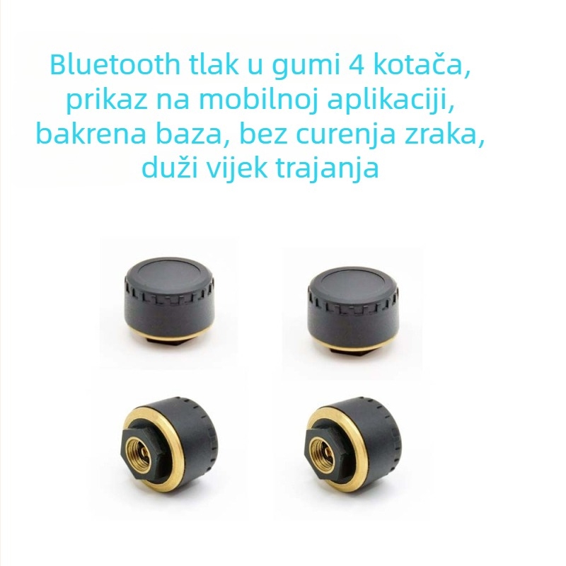 Bluetooth TPMS senzor za automobile, motocikle i tricikle - Wollip, raspon 0-8 bar, digitalni zaslon, kompatibilan s 2/3/4 kotača