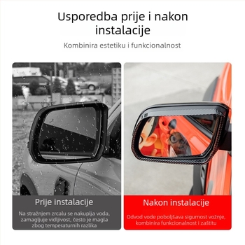 Ford Ranger retrovizor – Rain Eyebrow Rain Shield, Inženjerska plastika, Lijepilo na bazi ljepila, Originalni stil vozila