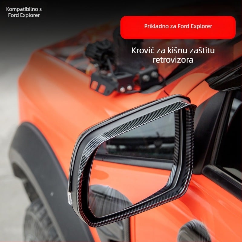 Ford Ranger retrovizor – Rain Eyebrow Rain Shield, Inženjerska plastika, Lijepilo na bazi ljepila, Originalni stil vozila