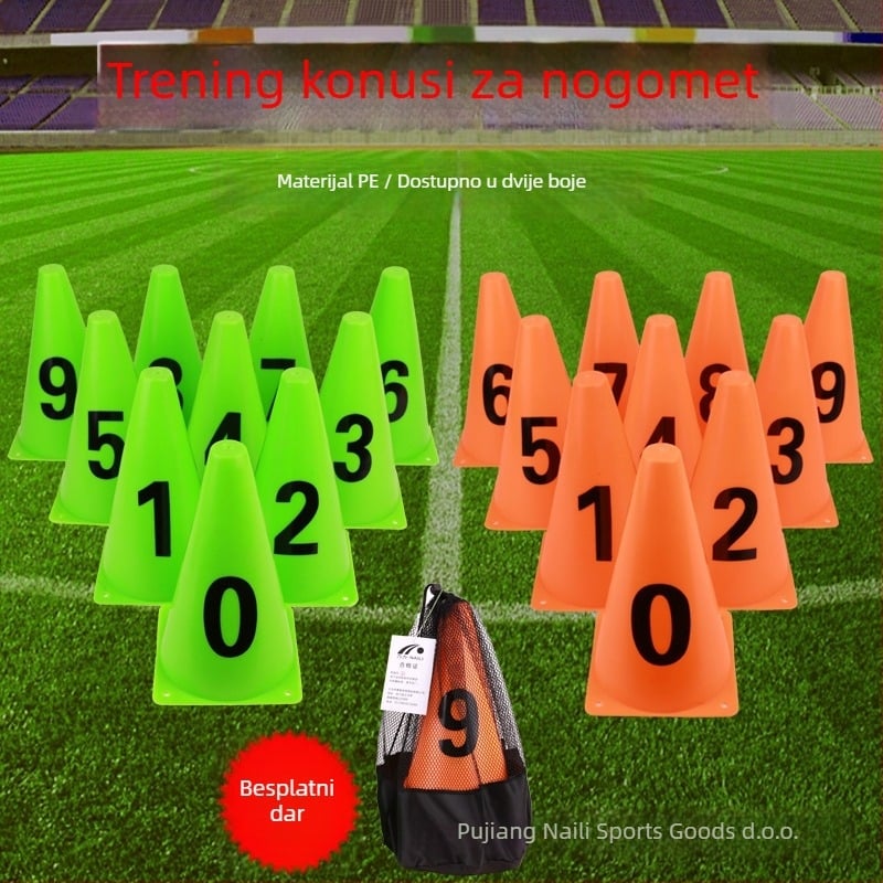 Naili PE Oprema za nogomet – Prepreka s kantu i digitalnim znakom (Materijal: PE; Marka: Naili; Sport: Nogomet; Kategorija: Trening Pomagala; Podrijetlo: Zhejiang)