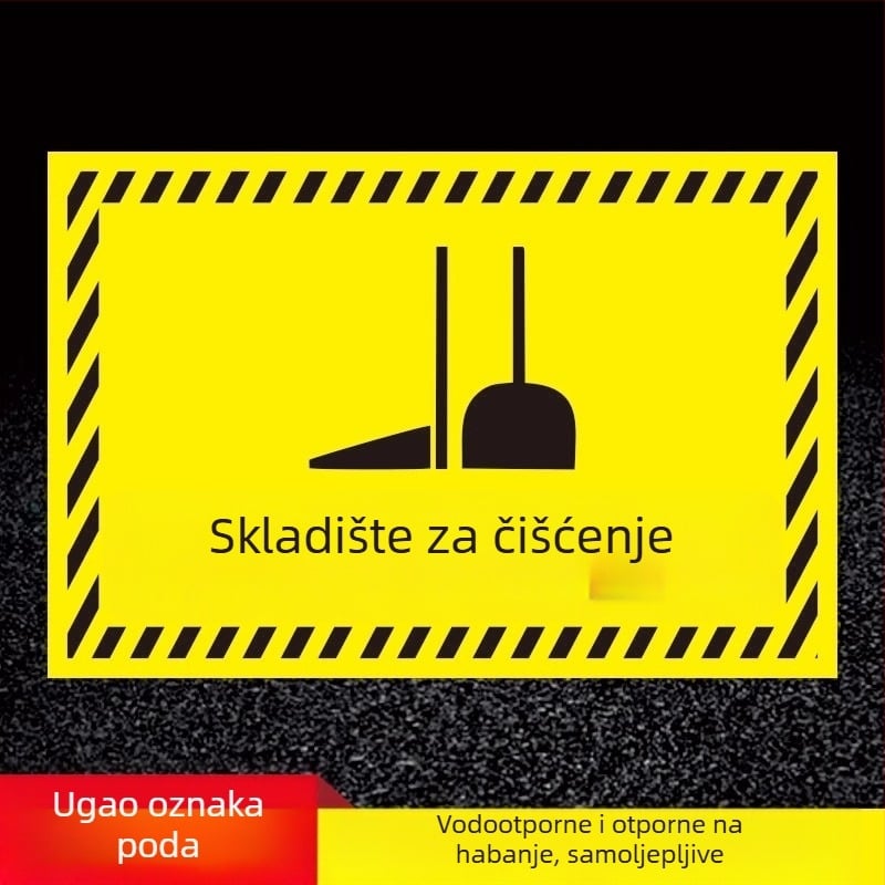 Znakovi za alate za čišćenje - PVC samoljepljive, digitalni ispis, identifikacija proizvoda, označavanje prostora za odlaganje