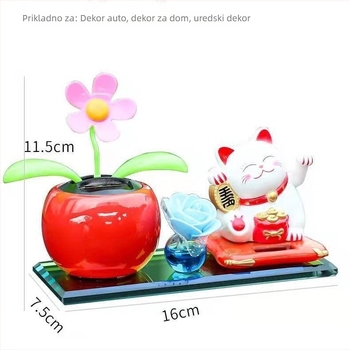 Auto ukras Fortune Cat sa držačem parfema u obliku suncokreta, od plastike, stil kineske tradicije, marka Haihui