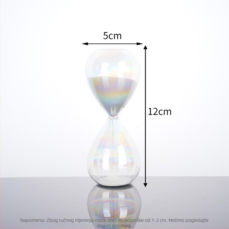 Sat s pijeskom – Ručno oblikovano borosilikatno staklo, moderni minimalistički stil, dekorativni visi komad, idealan osobni dar