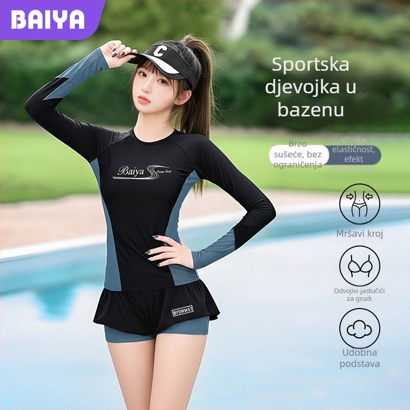 Ženski split Jellyfish wetsuit, zaštita od sunca, brzo sušenje, dugi rukav, za surfanje i ronjenje, poliester