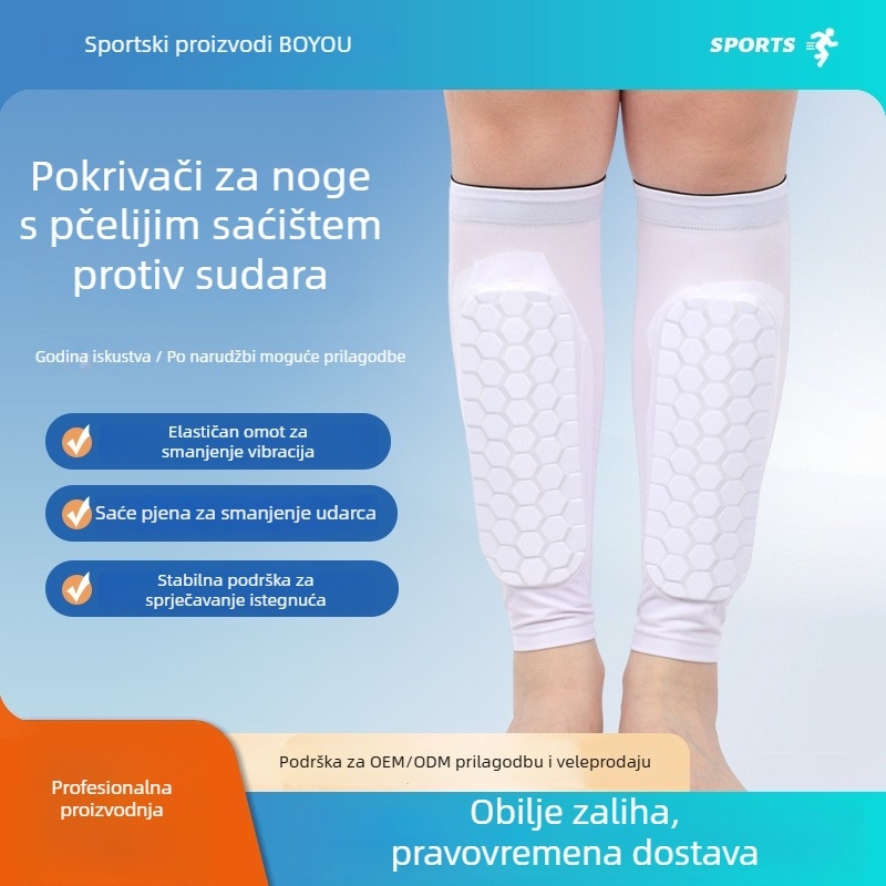 Muški set čarapa s zaštitama za potkoljenice – čvrsti štitnici za potkoljenice, zaštita od udara za nogomet i badminton, poboljšana zaštita