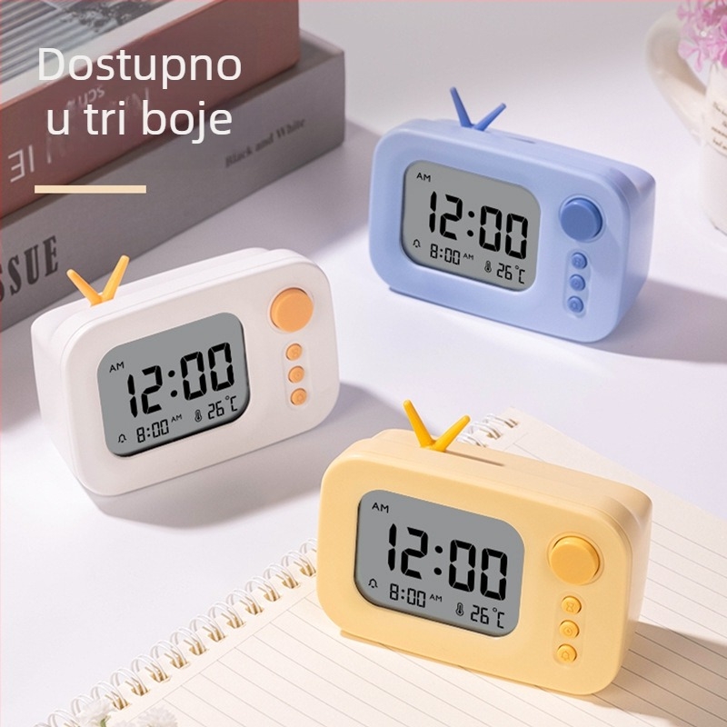 LE104 alarmni sat s LED zaslonom, temperatura i vlaga, vrijeme na jednom zaslonu