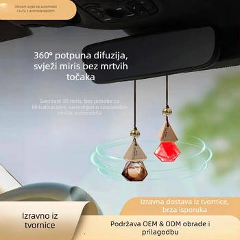 Auto parfemski privjesak sa staklenim držačem, za vješanje (volumen 10–20 ml; vrijeme isparavanja 31–60 dana)