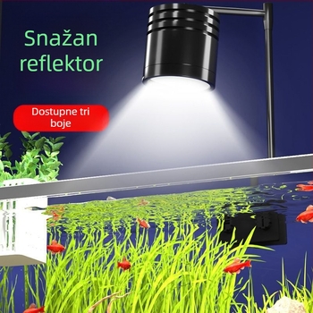 LED svjetlo za akvarij za biljke, puni spektar, troboj prilagodljiv, svjetlo s klipom, aluminijsko tijelo, 7W