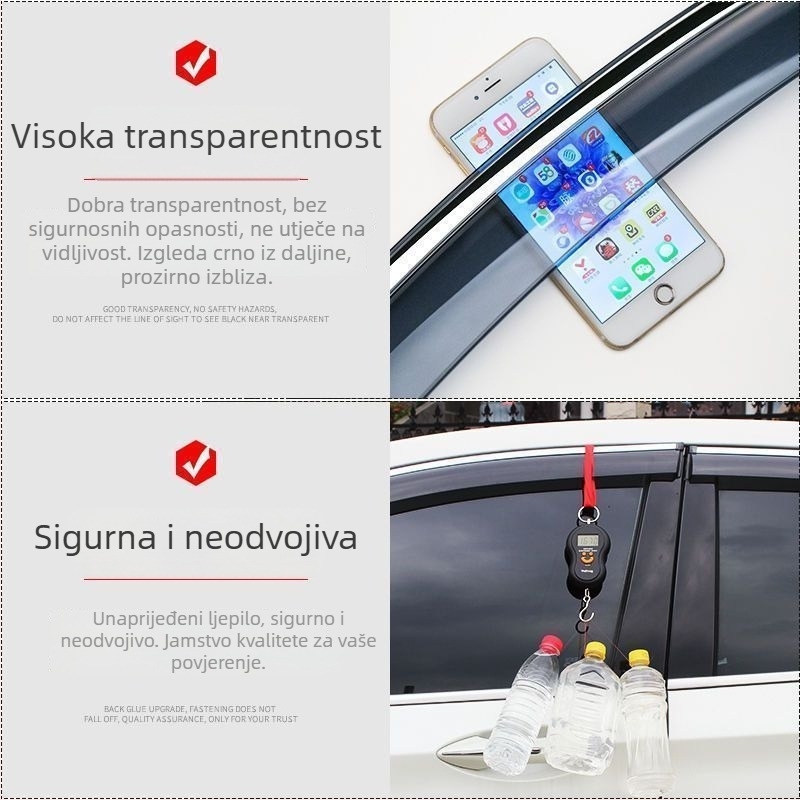 L6F Zaštita od kiše za Nissan Tiida – sintetička smola, obruba prozora