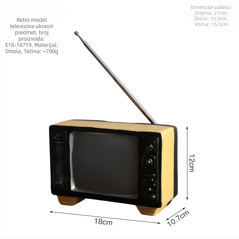 Ukras od smole u obliku radija, europski retro dizajn, za kućni dekor i rekvizite za fotografiranje