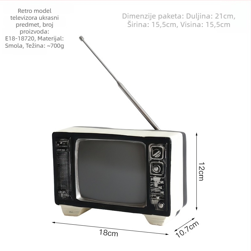 Ukras od smole u obliku radija, europski retro dizajn, za kućni dekor i rekvizite za fotografiranje