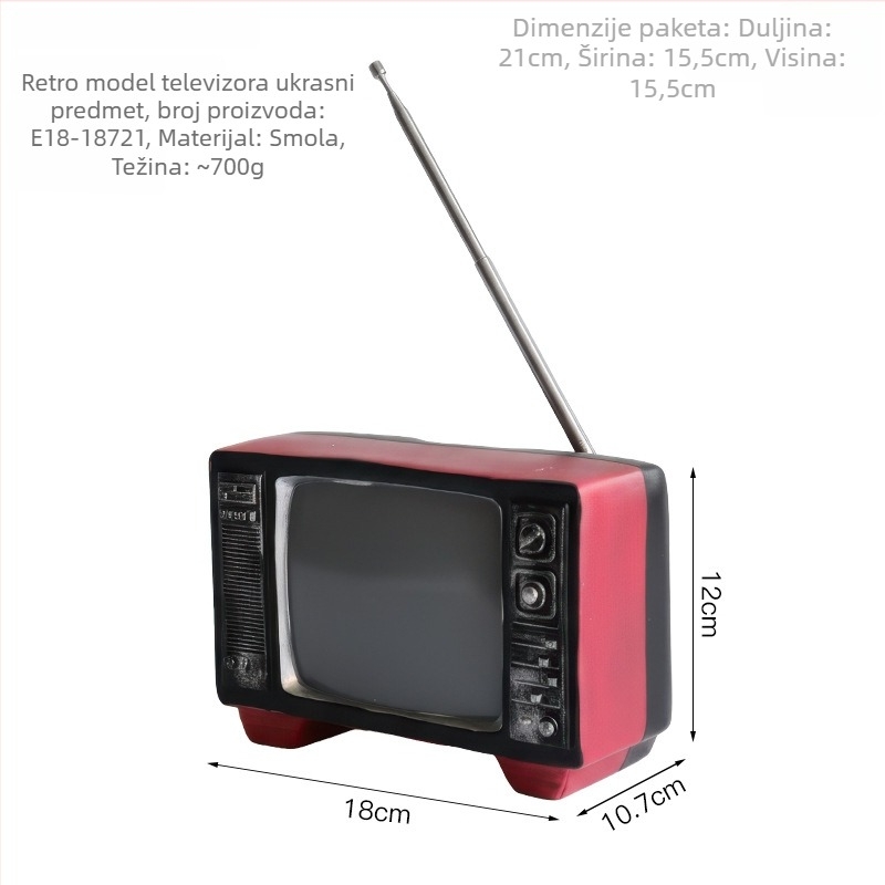 Ukras od smole u obliku radija, europski retro dizajn, za kućni dekor i rekvizite za fotografiranje