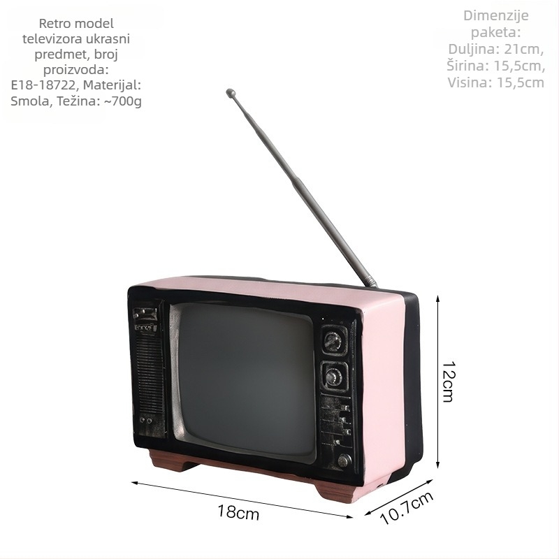 Ukras od smole u obliku radija, europski retro dizajn, za kućni dekor i rekvizite za fotografiranje